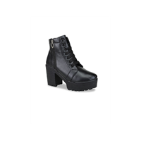 LONDON STEPS Women Black Platform Heeled Boots