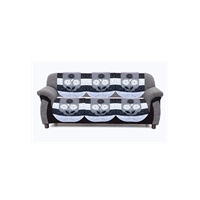 Kuber Industries Flower Cotton 2 Piece 3 Seater Sofa Cover (Black) - Ctktc22245 