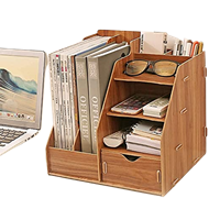 Citaaz Desk Organizer Wooden File Shelf Magazine Rack Book Document Storage Box With Drawer,File Rack Wooden ,Stationery Holder With Drawer