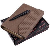 Planner Brown Diary/Exclusive Faux Leather Daily, Monthly, Yearly, Table, Goal Dated Organizer 2022 Gift For Office Going Brother And Sister With Pen