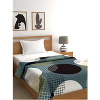 Raymond Home Multicoloured Geometric Mild Winter 450 Gsm Single Bed Blanket