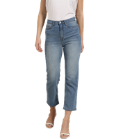All About You Women Blue Straight Fit High-Rise Clean Look Stretchable Cropped Jeans