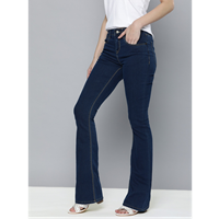 Here&Now Women Navy Blue Bootcut Mid-Rise Clean Look Jeans