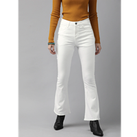 Roadster Women White Bootcut Mid-Rise Clean Look Stretchable Jeans