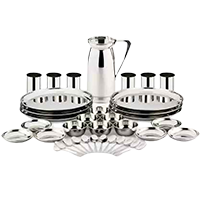 Pigeon Pack of 37 Stainless Steel Lunch Sparkle Dinner Set 
