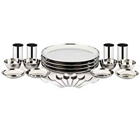 Pigeon Pack of 24 Stainless Steel Lunch Sparkle Dinner Set