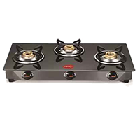 Pigeon Brunet Stainless Steel, Glass Manual Gas Stove  (3 Burners)