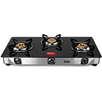 Pigeon Blackline Smart Glass, Stainless Steel Manual Gas Stove