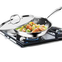 MILTON Pro Cook Triply Stainless Steel Fry Pan 26 cm diameter with Lid 2.2 L capacity