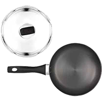 MILTON Pro Cook Hard Anodized Fry Pan With Stainless Steel Lid