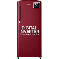 SAMSUNG 183 L Direct Cool Single Door 2 Star Refrigerator with Digital Inverter (Scarlet Red, RR20C2412RH/NL)