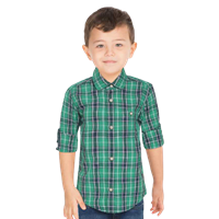 Boys Regular Fit Checkered Spread Collar Casual Shirt
