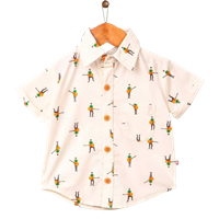 Baby Girls Regular Fit Printed Spread Collar Casual Shirt