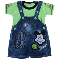 Dungaree For Boys & Girls Printed Cotton Blend